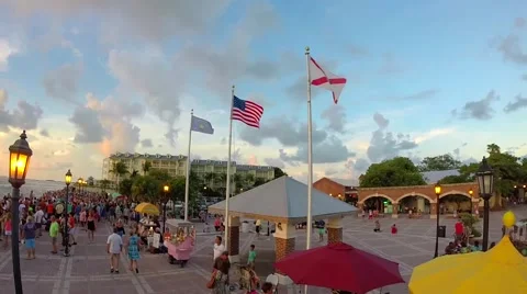 Sunset celebration at mallory square in key west, florida Stock Footage 41869825