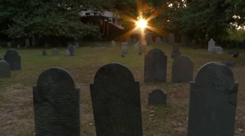Sunset in Cemetery Video stock 42680393