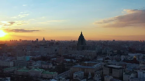 Sunset in the center of Moscow. Stock Footage 106621548