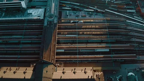  Sunset at the central railway station  Video stock 109802520