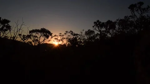 Sunset on Cerrado of Serra da Canastra, Minas Gerais, Brazil Stock Footage 154812507