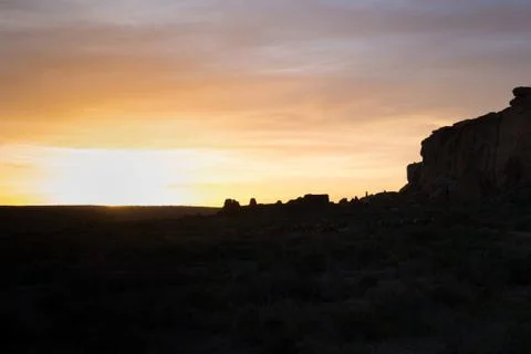 Sunset at Chaco Canyon Stock Photos