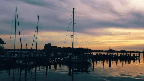 Sunset in Chesapeake Bay Stock Footage 73780671