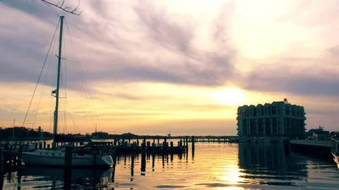 Sunset in Chesapeake Bay Stock Footage 73780690