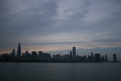 Sunset Chicago downtown, Timelapse Video stock 112764529