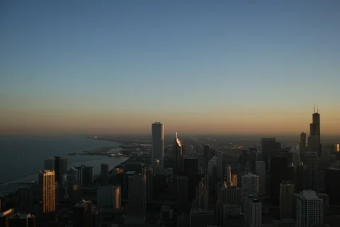 Sunset Chicago downtown, Timelapse Stock Footage 112780795