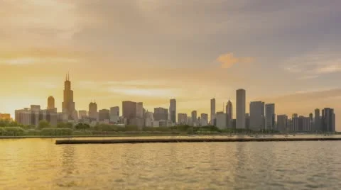 Sunset in Chicago Stock Footage 56249142