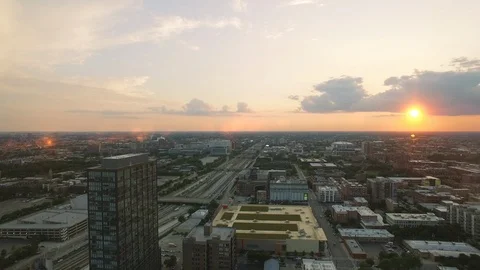 Sunset in Chicago Stock Footage 93411756