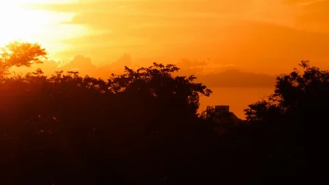 Sunset at Chichen Itza Stock Footage 94710389
