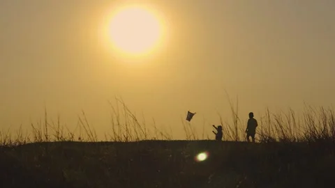 Sunset children playing 4K Stock Footage 279591574