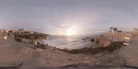 Sunset at the Children's Pool, La Jolla Stock Footage 82905184