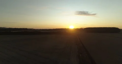 Sunset on Chilean field Stock Footage 124856309