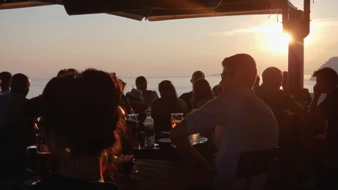 Sunset Chill Drinks Stock Footage