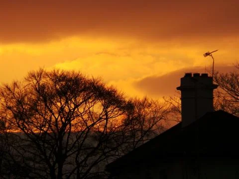 Sunset Chimney Stock Photos