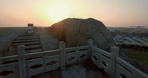 Sunset china port 스톡 동영상 93732891