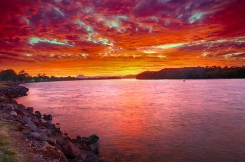 Sunset at Chinderah Foto stock