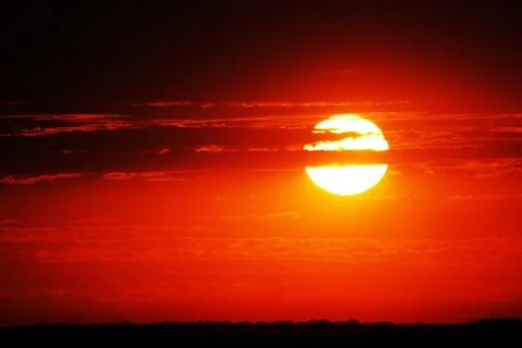 Sunset at Chobe River, Okavango Delta in Botswana Stock Photos