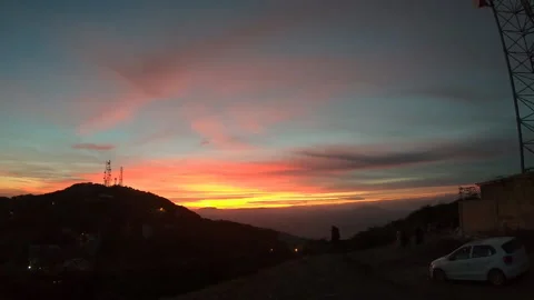 Sunset from chrea mountain the top of blida Video stock 157285065