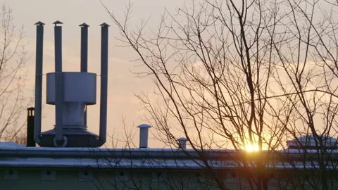 Sunset in the city in 4k slow motion 60fps Stock Footage 169139800