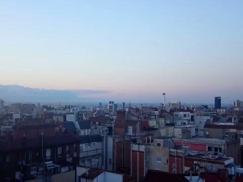 Sunset city of Barcelona Stock Footage 91675166