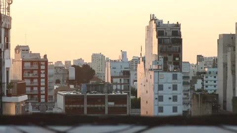 Sunset in the city of buenos aires Stock Footage 162084805