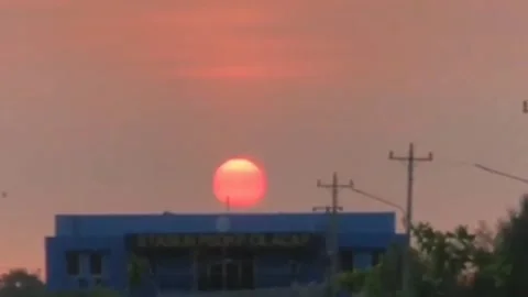 Sunset in the city of Cilacap is really beautiful Stock Footage 278570868