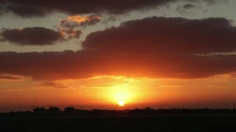Sunset city in construction skyline - timelapse Faster Video stock 81495379