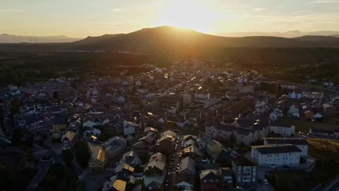 Sunset in the city with drone Stock Footage 249023827