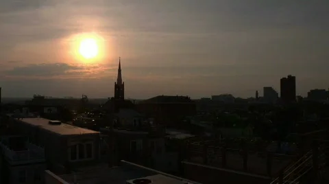 Sunset in the City Stock Footage 302899