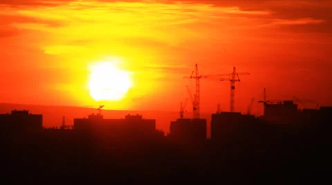 Sunset in the City Stock Footage 38016208