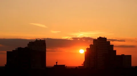 Sunset in the city Stock Footage 54688889
