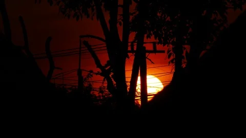 Sunset at the city Stock Footage 72164305