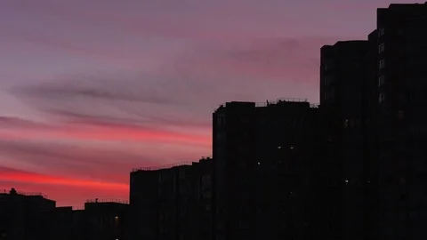Sunset in City Stock Footage 72282627