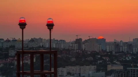 Sunset in the city. Stock Footage 79109155