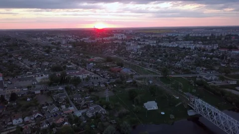 Sunset in the city Stock Footage