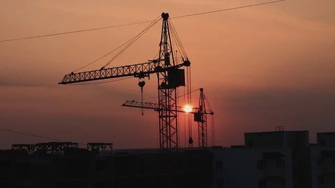 Sunset in the city Stock Footage 105842843