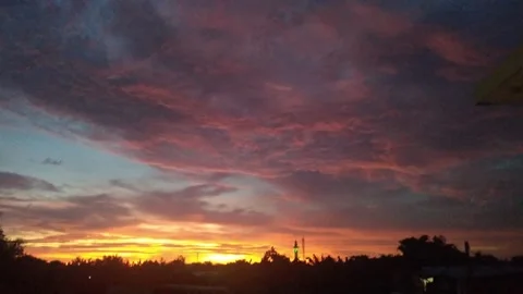 Sunset in the city Stock Footage 208268932