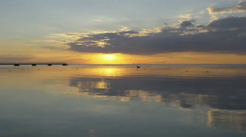 Sunset with city in the horizon Stock Footage 66423302