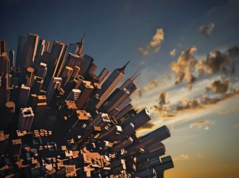 Sunset city Illustrazione stock