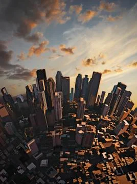 Sunset city Illustrazione stock