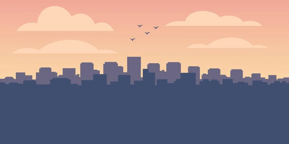 Sunset City Illustrazione stock
