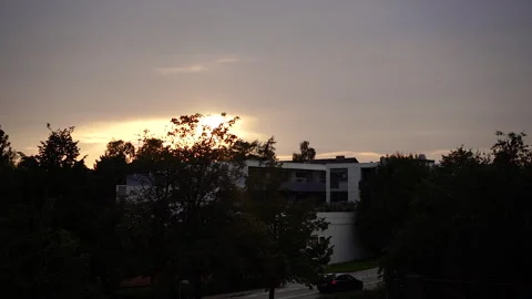 Sunset in the city. Overall plan. Summer. Stock Footage 271610740