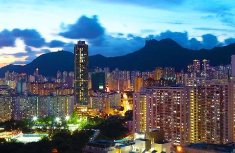 Sunset in city Stock Photos