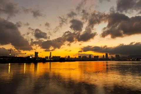 Sunset in the city Stock Photos