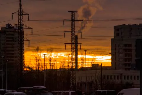 Sunset in the city Stock Photos