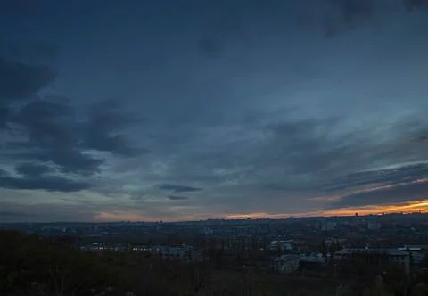 Sunset in the city. Stock Photos
