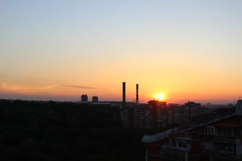 Sunset in the city Stock Photos