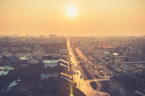Sunset in the city Stock Photos