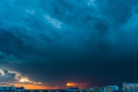 Sunset in the city. Stock Photos