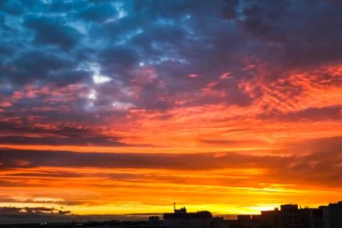 Sunset in the city. Stock Photos